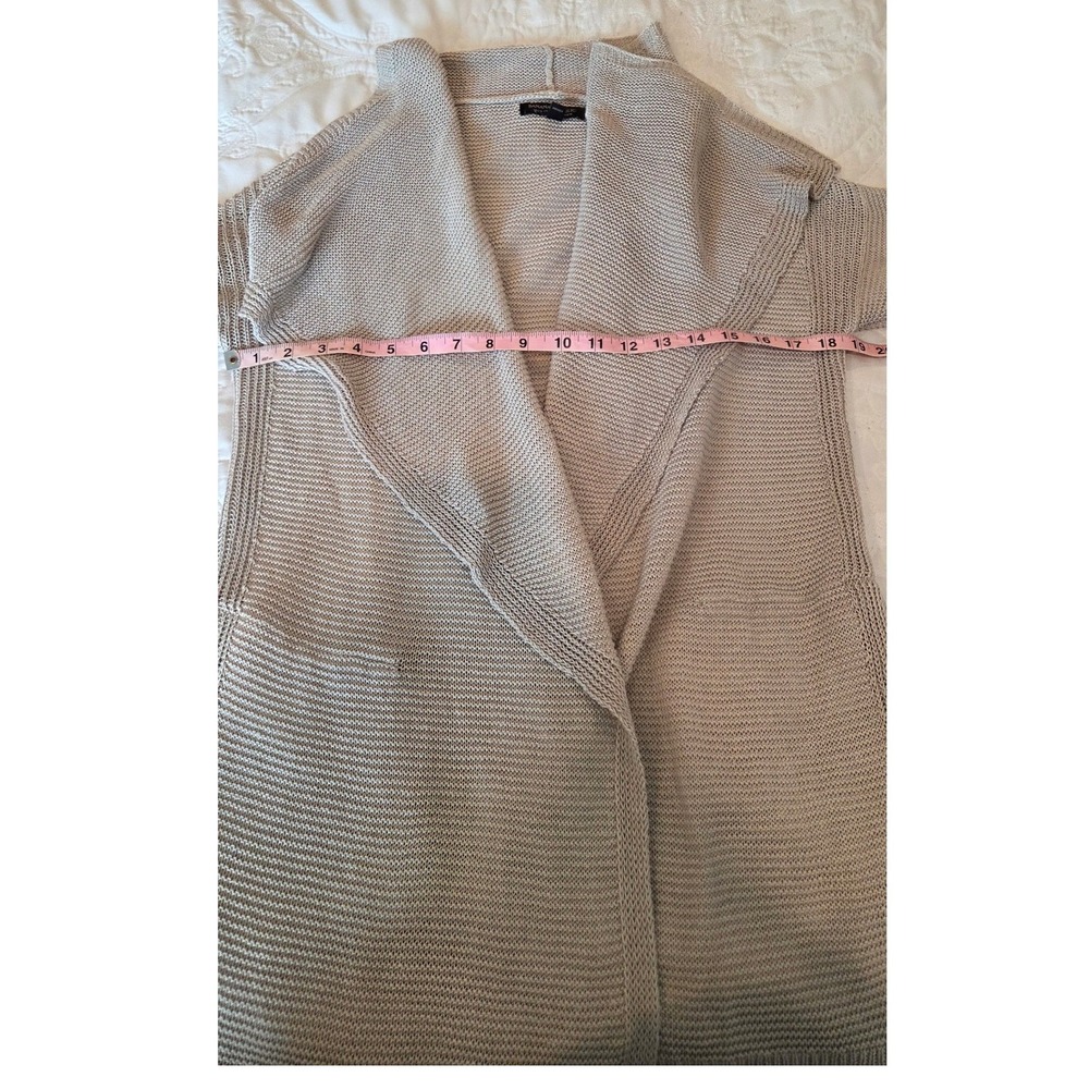 Banana Republic Waterfall Cardigan Italian Linen Draped Beige Coastal Medium - Picture 5 of 14